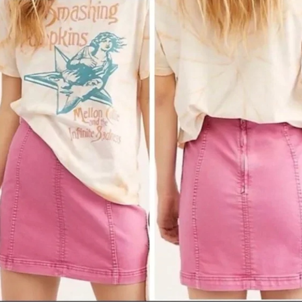 Free People Modern Femme Bubblegum Pink Skirt